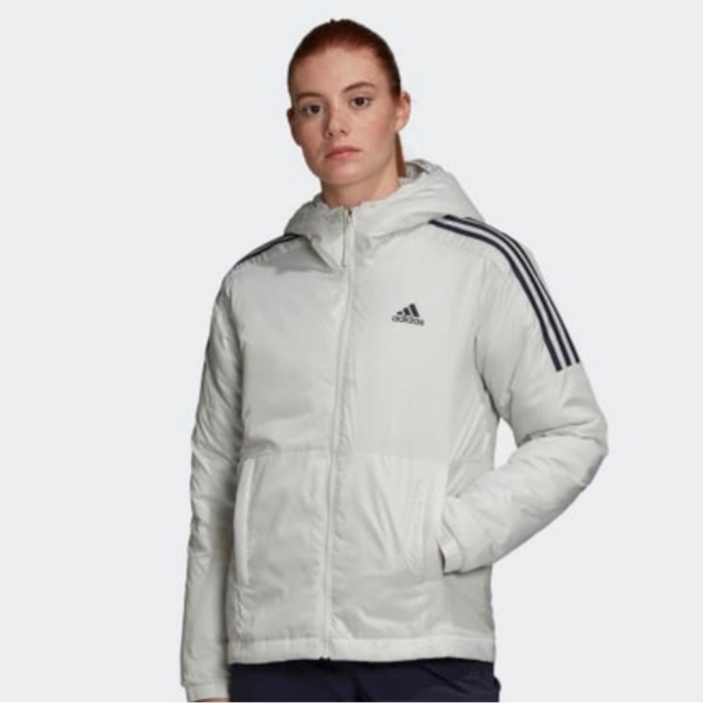 Adidas white insulated jacket